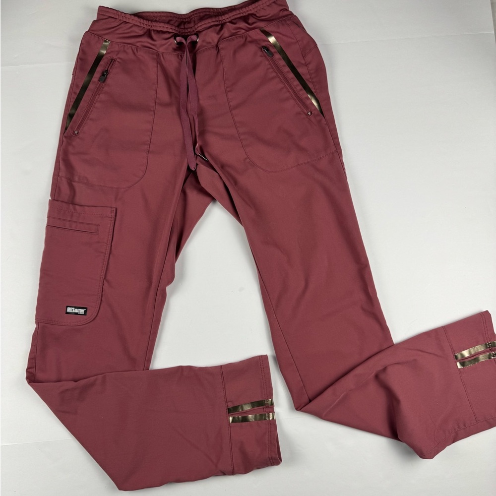 Grey's Anatomy by Barco unisex Maroon scrub Pants lots of pockets size small